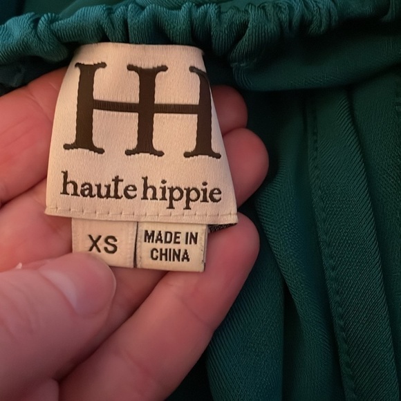 Haute Hippie Halter Wrap Cocktail Mini Dress Emerald Green Size XS - Picture 8 of 13